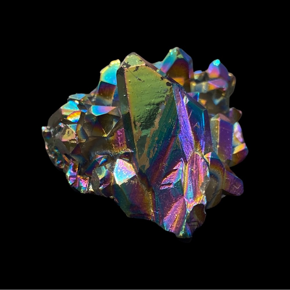 Titanium Aura Quartz Cluster